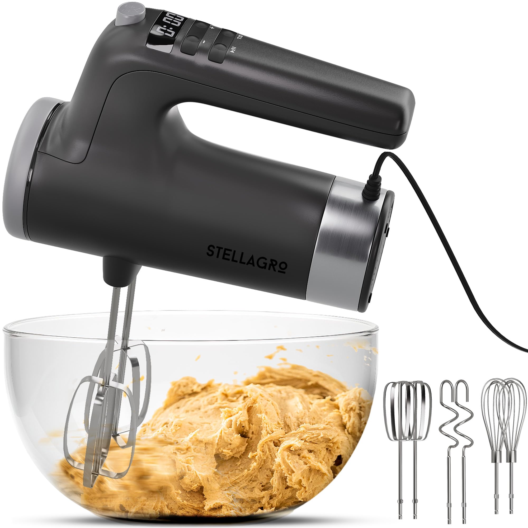 9-Speed Electric Hand Mixer — Grey
